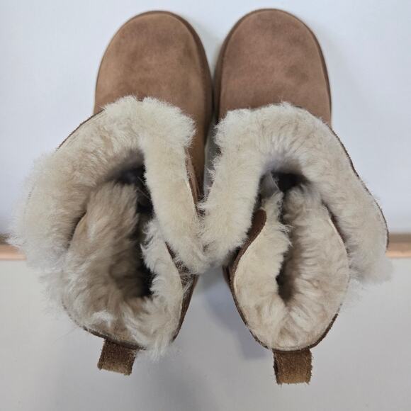 UGG Mini‎ Bailey Flex Chestnut Brown Big Kid's Suede Boots Size 3K - Picture 7 of 10